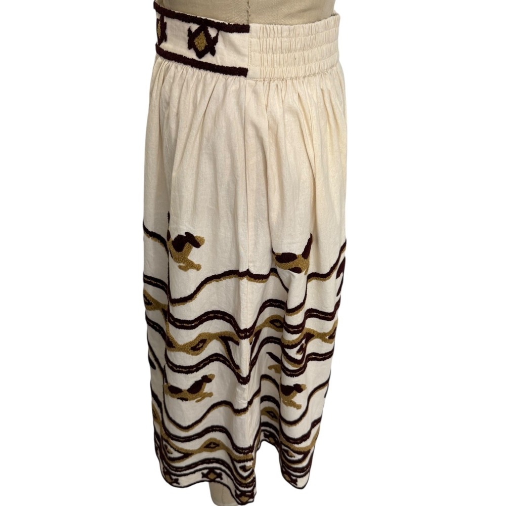 Mes Demoiselles Paris Skirt Hacienda Embroidered Horse Print FR 44 US 12 Boho - Picture 4 of 8